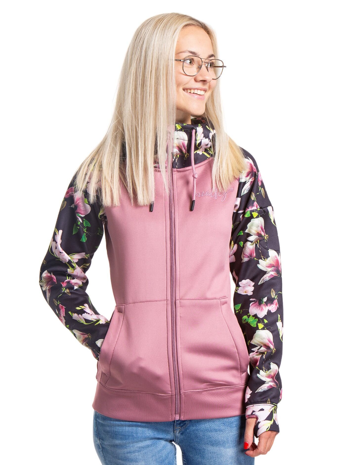 Meatfly dámská technická mikina Alisha Magnolia/Dusty Rose | Růžová | Velikost XS