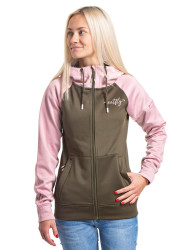 Meatfly dámská technická mikina Alisha Powder Pink/Olive | Růžová | Velikost XS