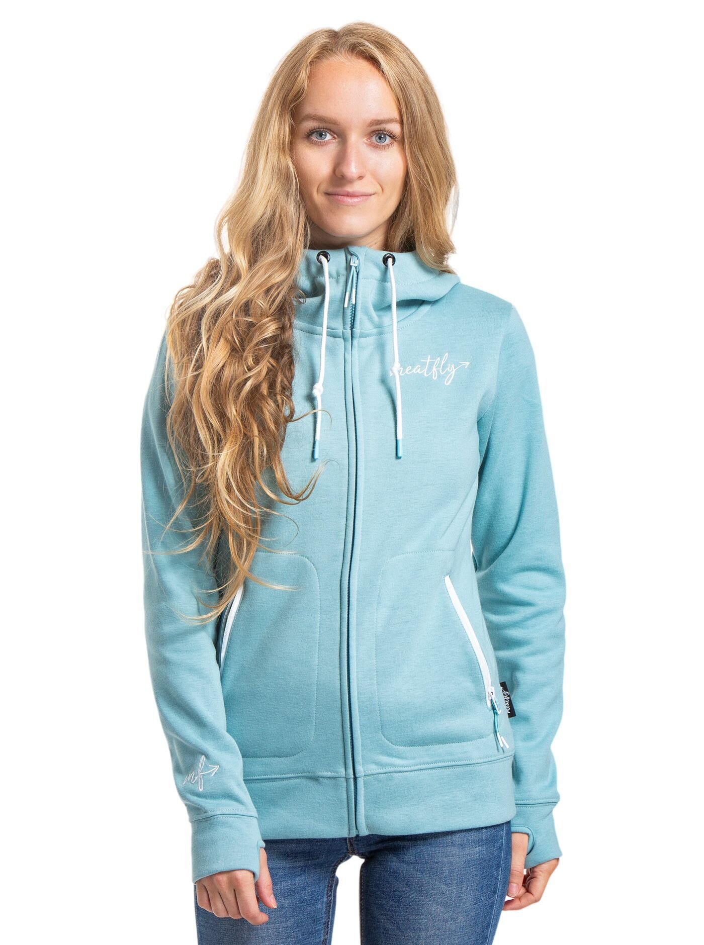 Meatfly dámská technická mikina Omni Dusty Mint | Modrá | Velikost XS