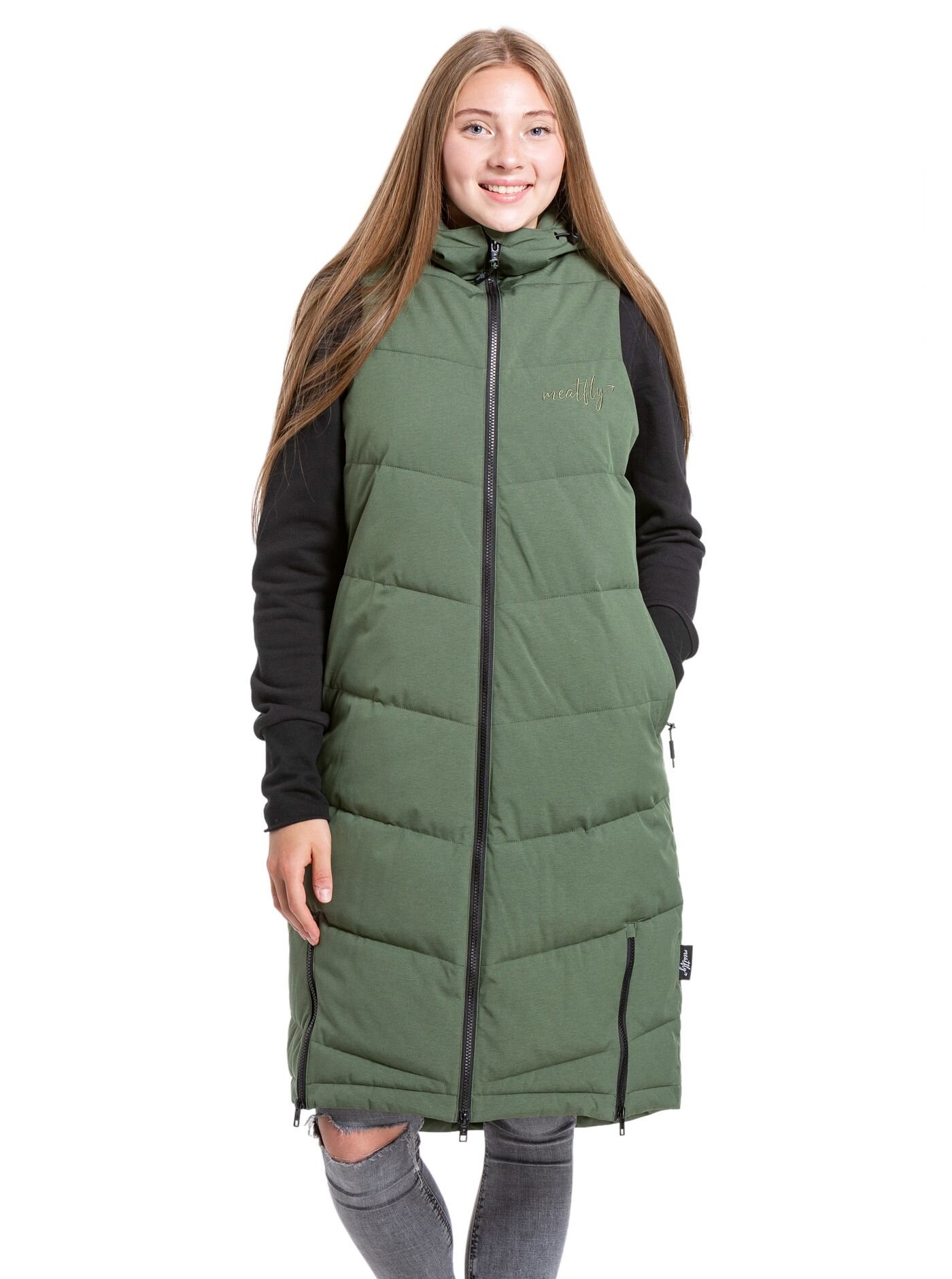 Meatfly dámská vesta Tama Olive | Zelená | Velikost XS