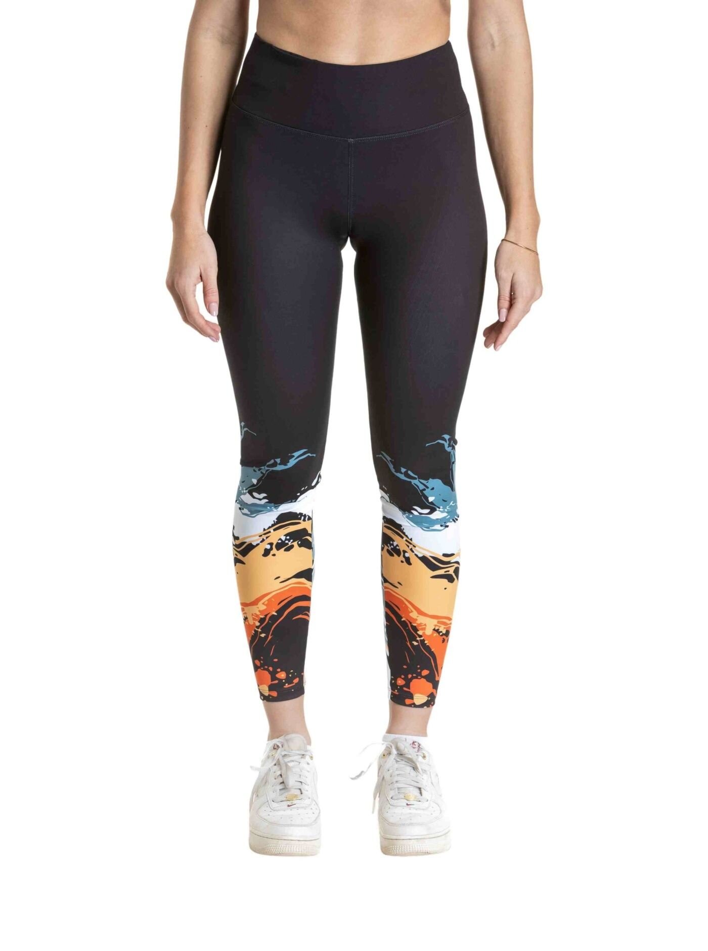 Meatfly dámské legíny Arabel Abstract | Černá | Velikost XS