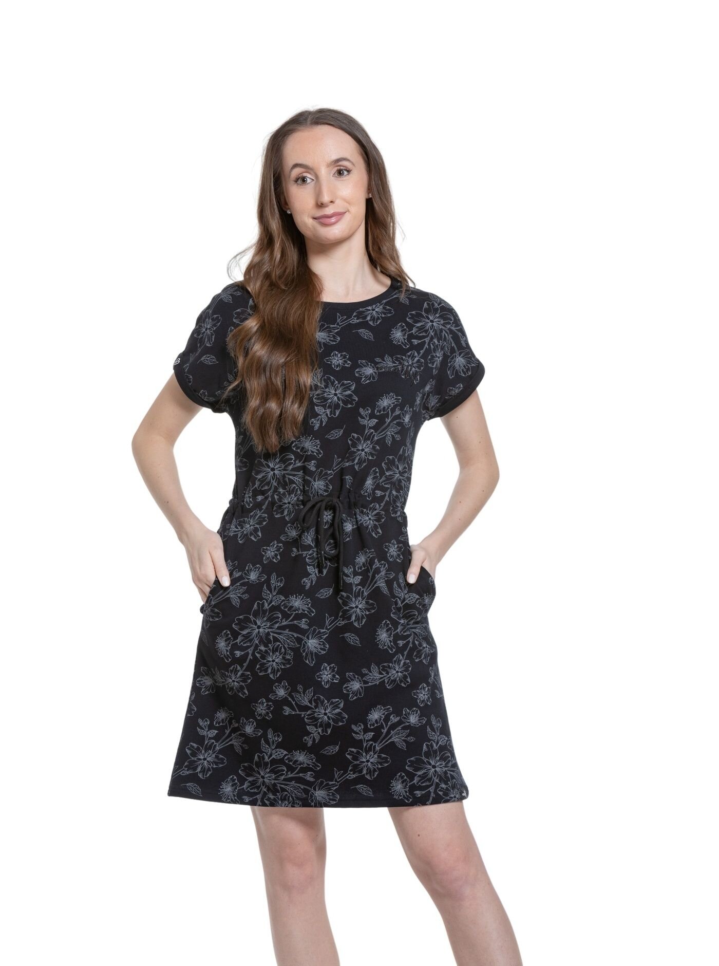 Meatfly dámské šaty Lotie Grey Blossom | Šedá | Velikost XS | 100% bavlna