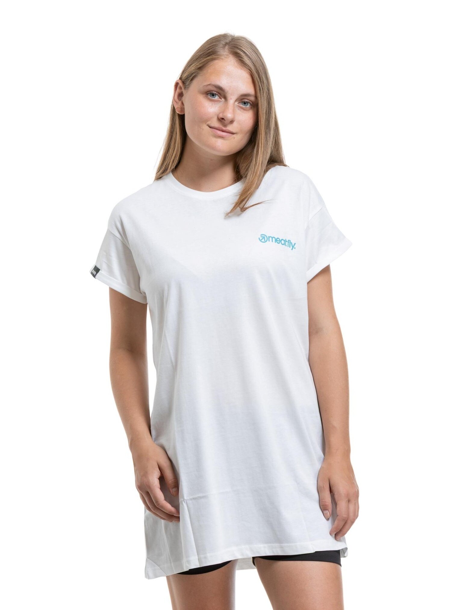 Meatfly dámské šaty Senna White / Graffity Logo | Bílá | Velikost XS | 100% bavlna