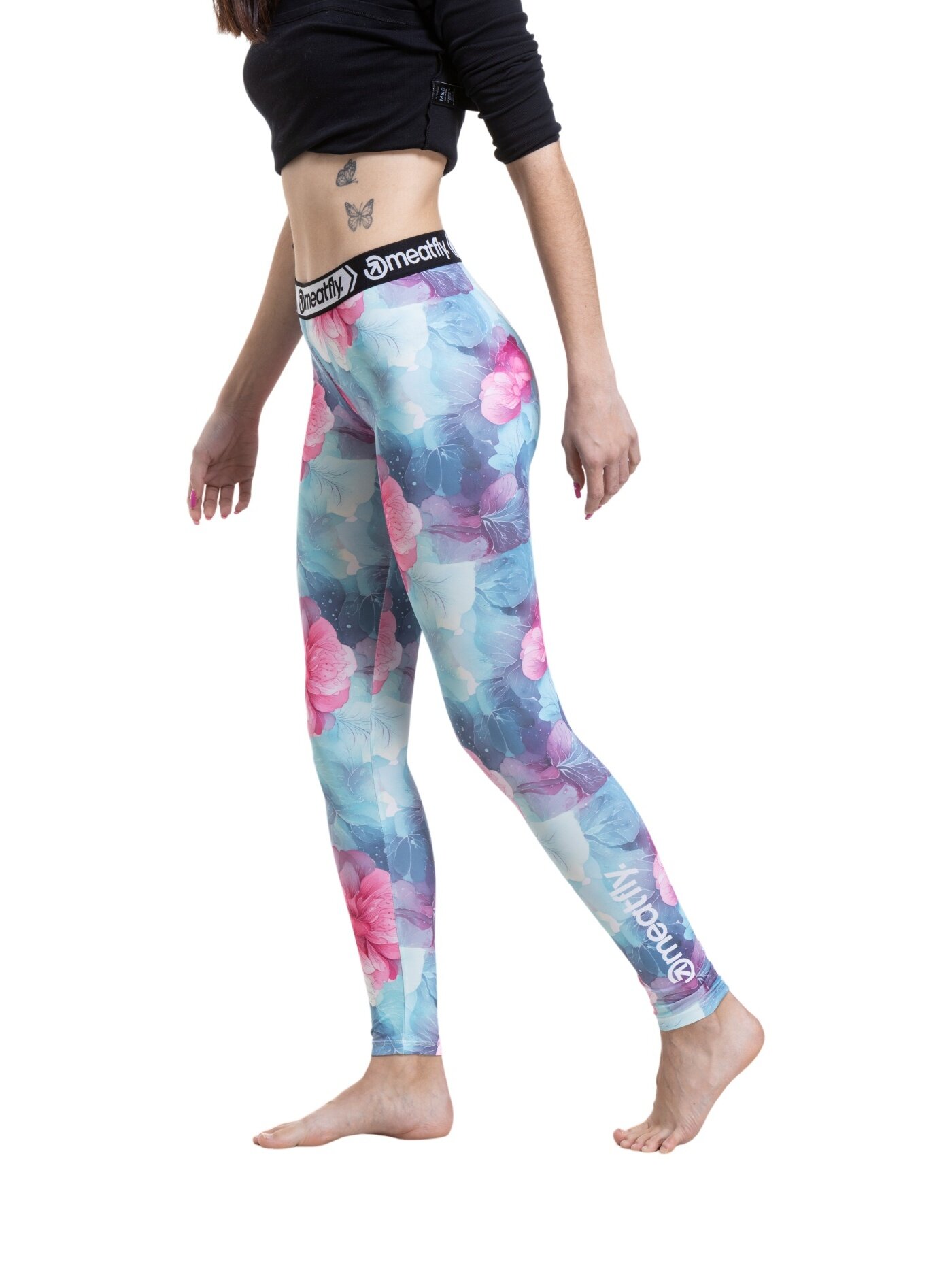 Meatfly dámské termo kalhoty Taro Pink Flowers | Růžová | Velikost XS