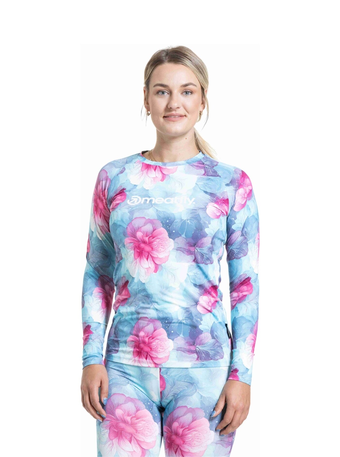 Meatfly dámské termo tričko Capa Pink Flowers | Růžová | Velikost XS