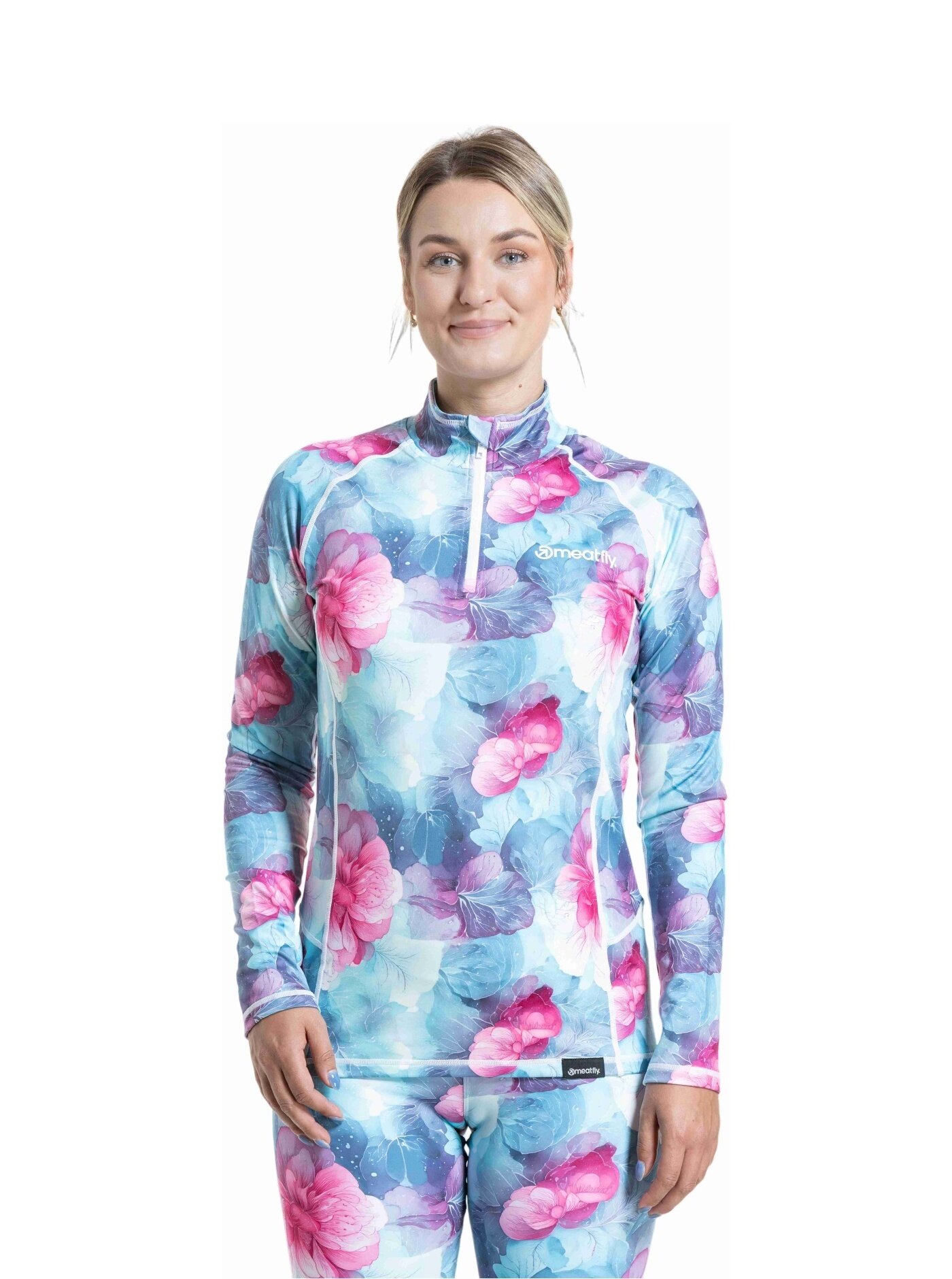 Meatfly dámské termo tričko Esme Pink Flowers | Růžová | Velikost XS