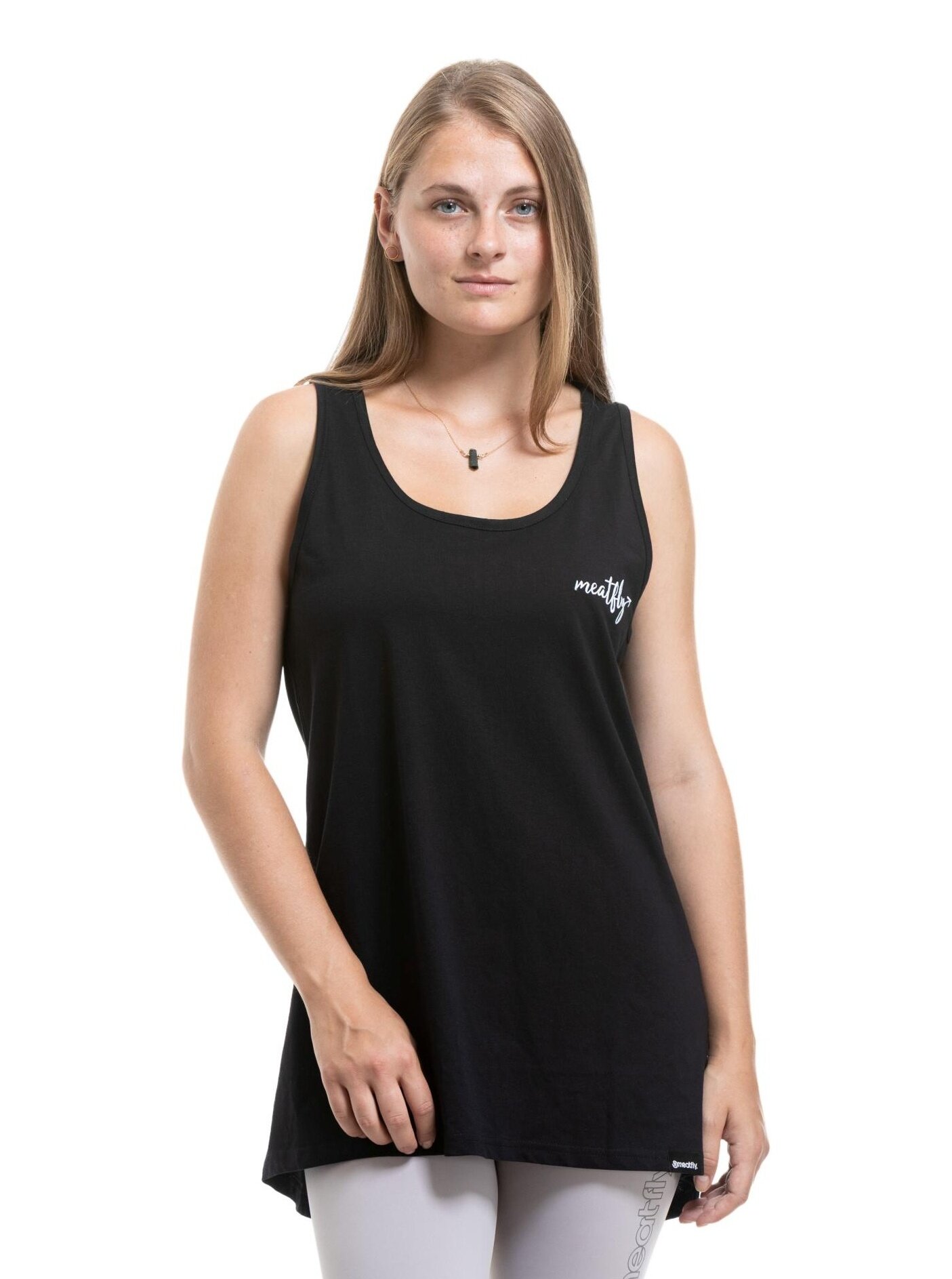 Meatfly dámské tílko Zoe Black / Mountains Arrow | Černá | Velikost XS | 100% bavlna