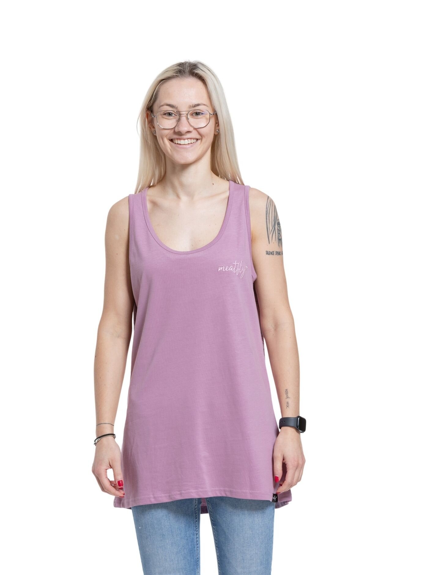 Meatfly dámské tílko Zoe Rose Blossom | Růžová | Velikost XS | 100% bavlna