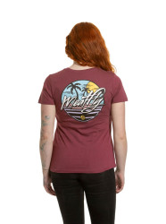 Meatfly dámské tričko Shori Dark Wine | Červená | Velikost XS | 100% bavlna