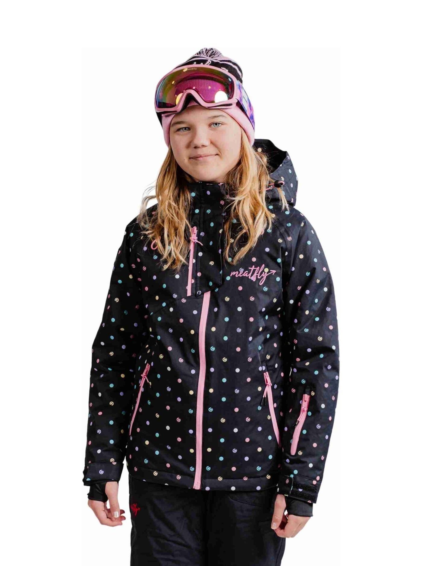 Meatfly dětská SNB & SKI bunda Deliah Dusty Color Dots | Puntíky | Velikost 134 (8y)