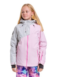 Meatfly dětská SNB & SKI bunda Deliah Grey/Pastel Pink | Šedá | Velikost 134