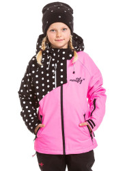 Meatfly dětská SNB & SKI bunda Deliah Pink Killer/White Dot | Růžová | Velikost 158