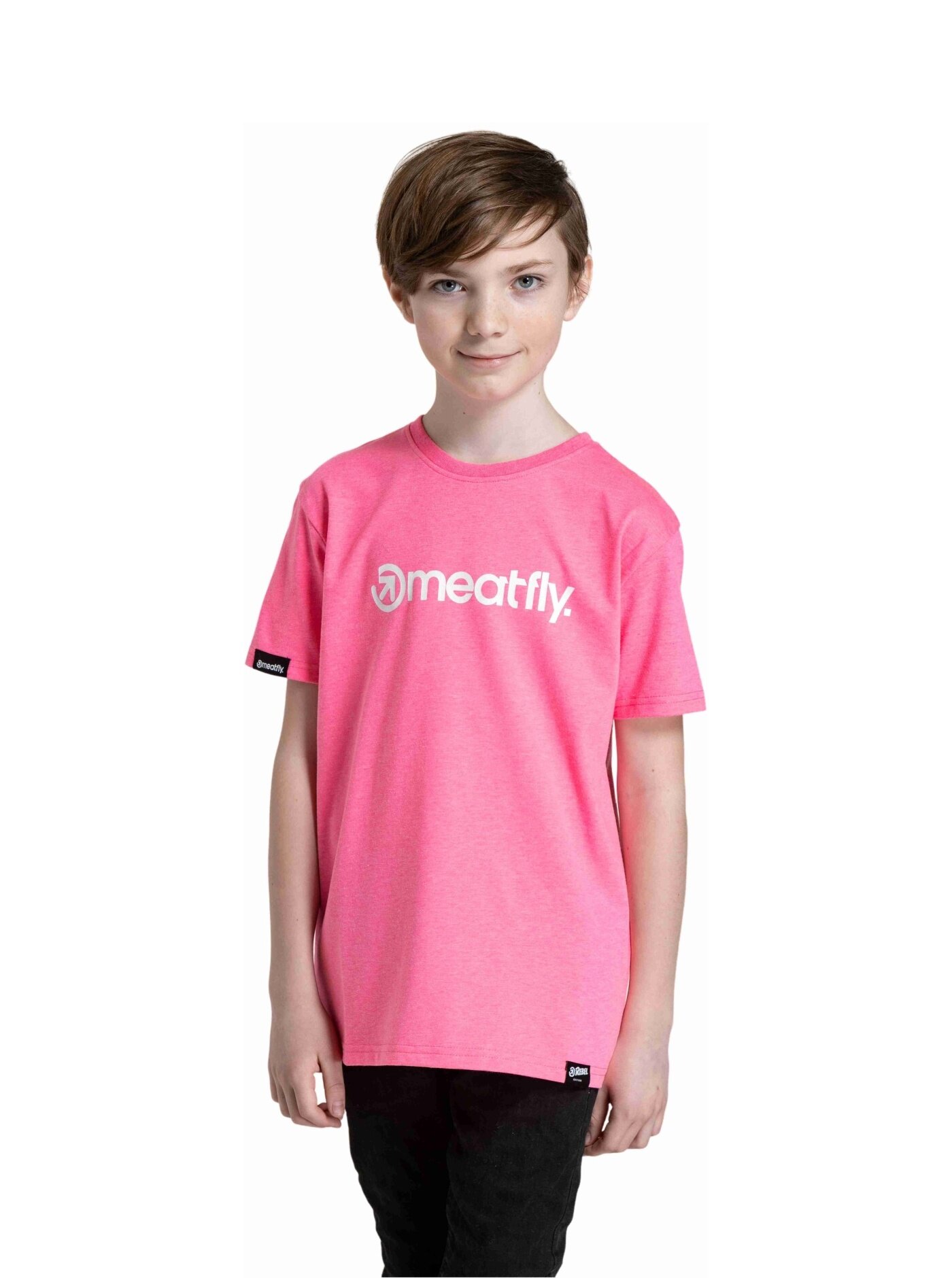 Meatfly dětské tričko Bart Neon Pink | Růžová | Velikost 134 | 100% bavlna