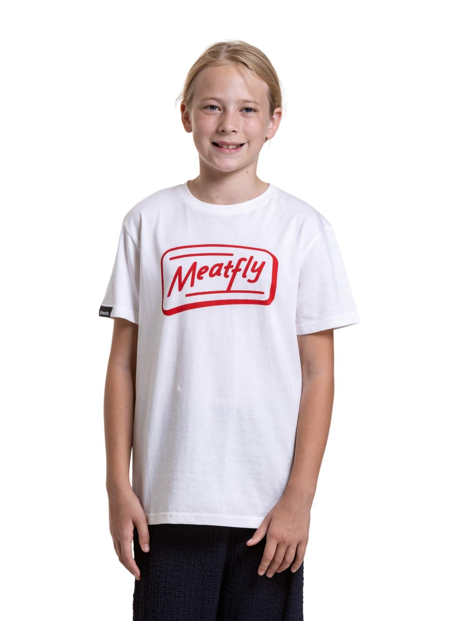 Meatfly dětské tričko Easy Logo White | Bílá | Velikost 134 | 100% bavlna