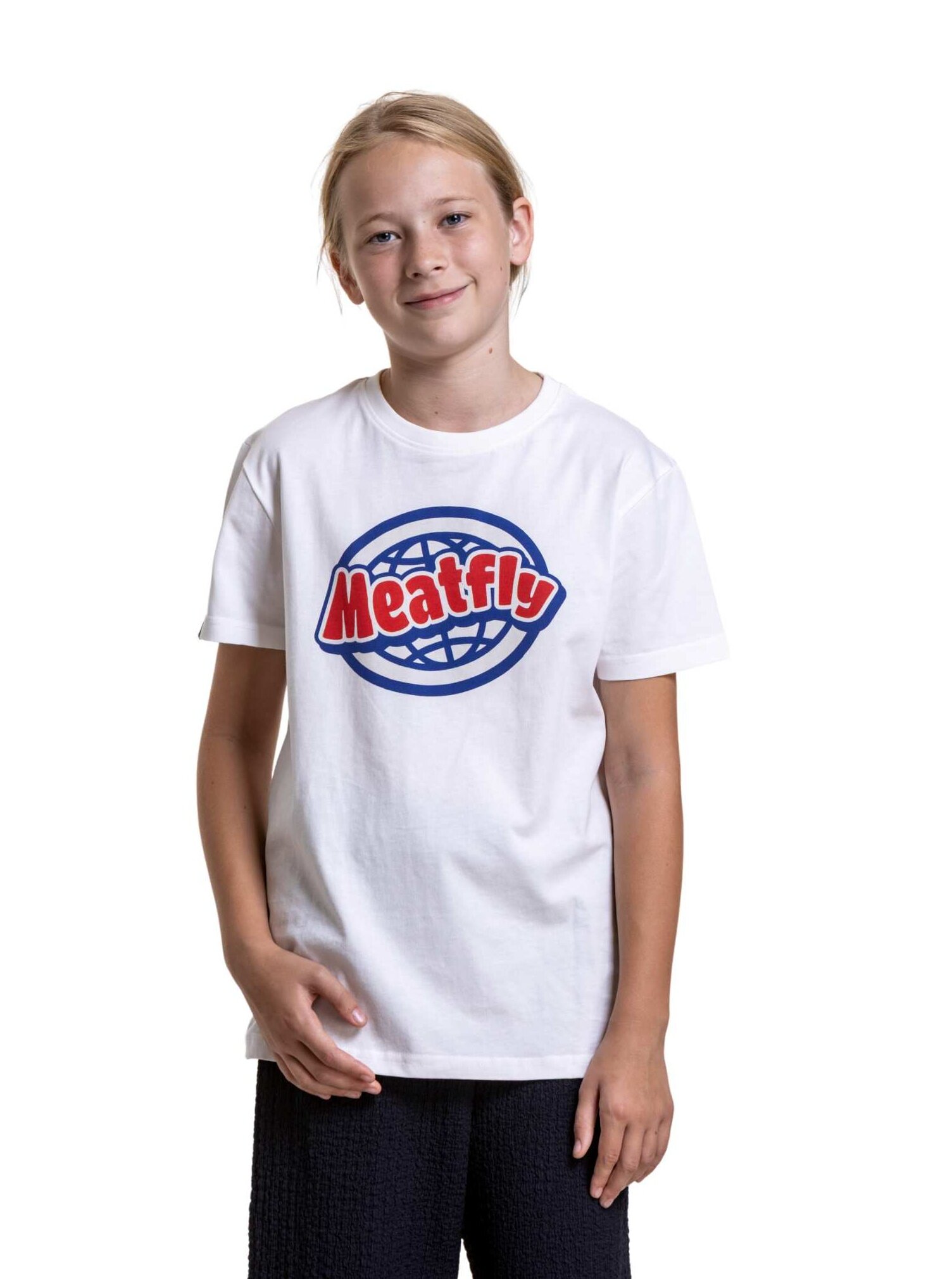 Meatfly dětské tričko Globe White | Bílá | Velikost 134 | 100% bavlna