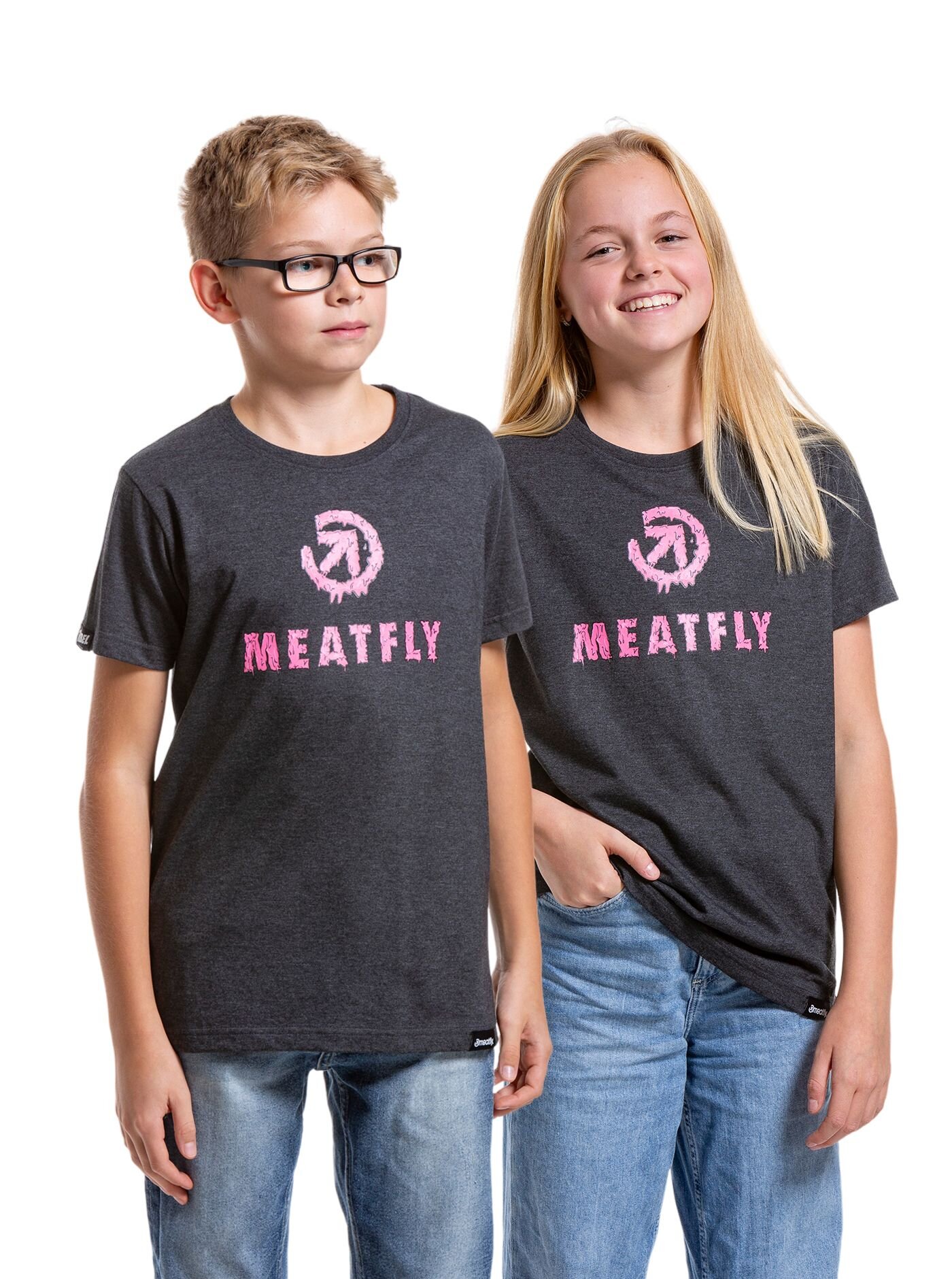 Meatfly dětské tričko Melty Charcoal Heather | Šedá | Velikost 158 | 100% bavlna