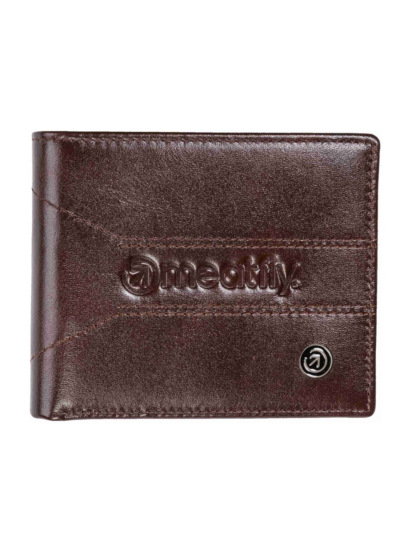 Meatfly kožená peněženka Zac Premium Dark Brown | Šedá | Velikost One Size