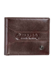 Meatfly kožená peněženka Zac Premium Dark Brown | Šedá | Velikost One Size