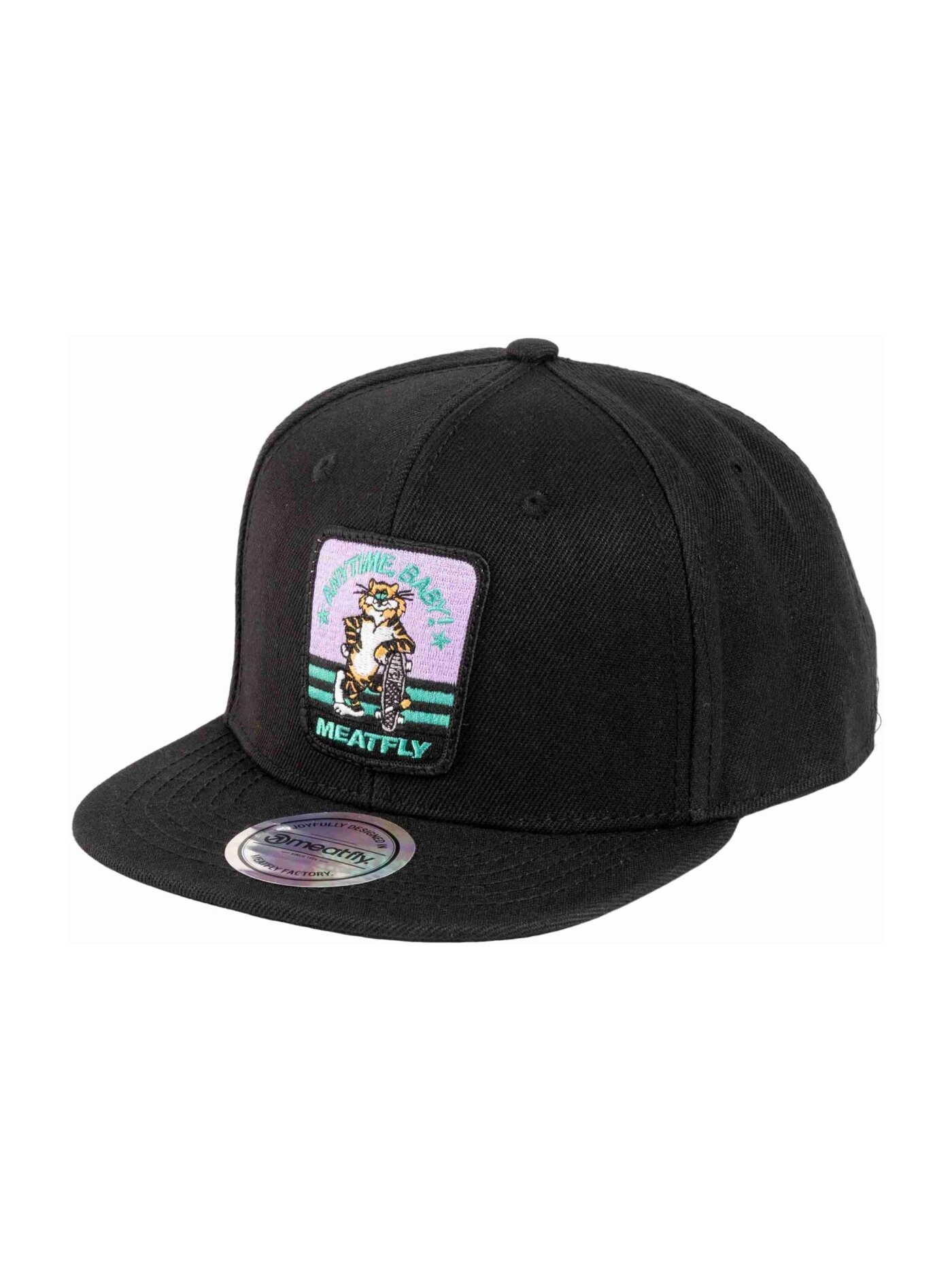 Meatfly kšiltovka Alfy Snapback Black Tomcat | Černá | Velikost One Size