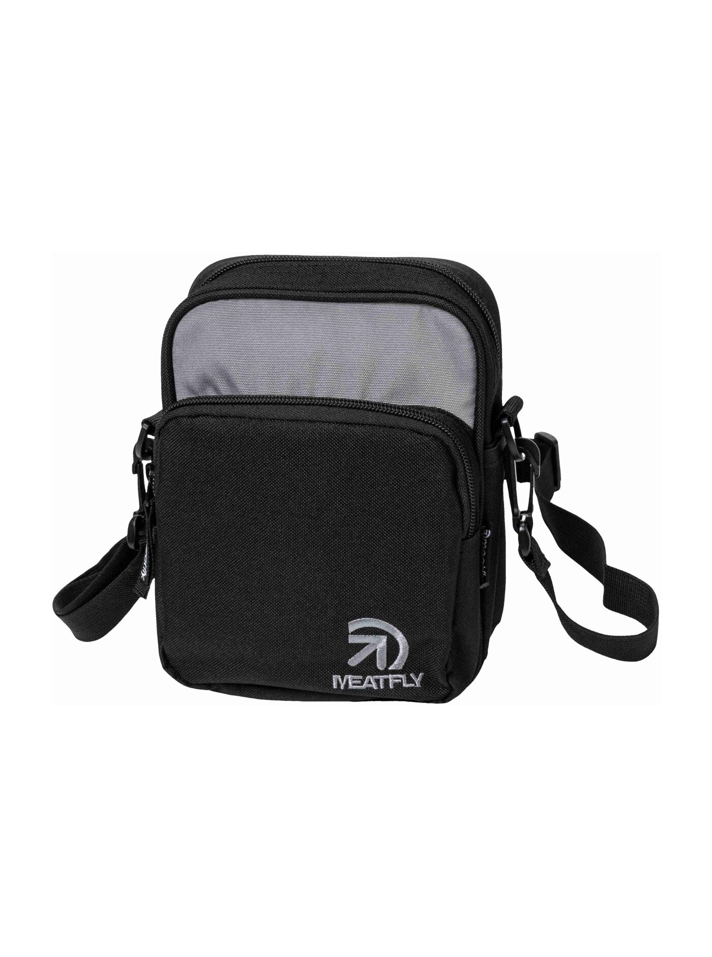 Meatfly pánská crossbody taška Hardy Black / Grey | Černá | Objem 1,5 L