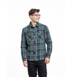 Meatfly pánská košile Hunt 2.0 Premium Turquoise | Modrá | Velikost S | 100% bavlna