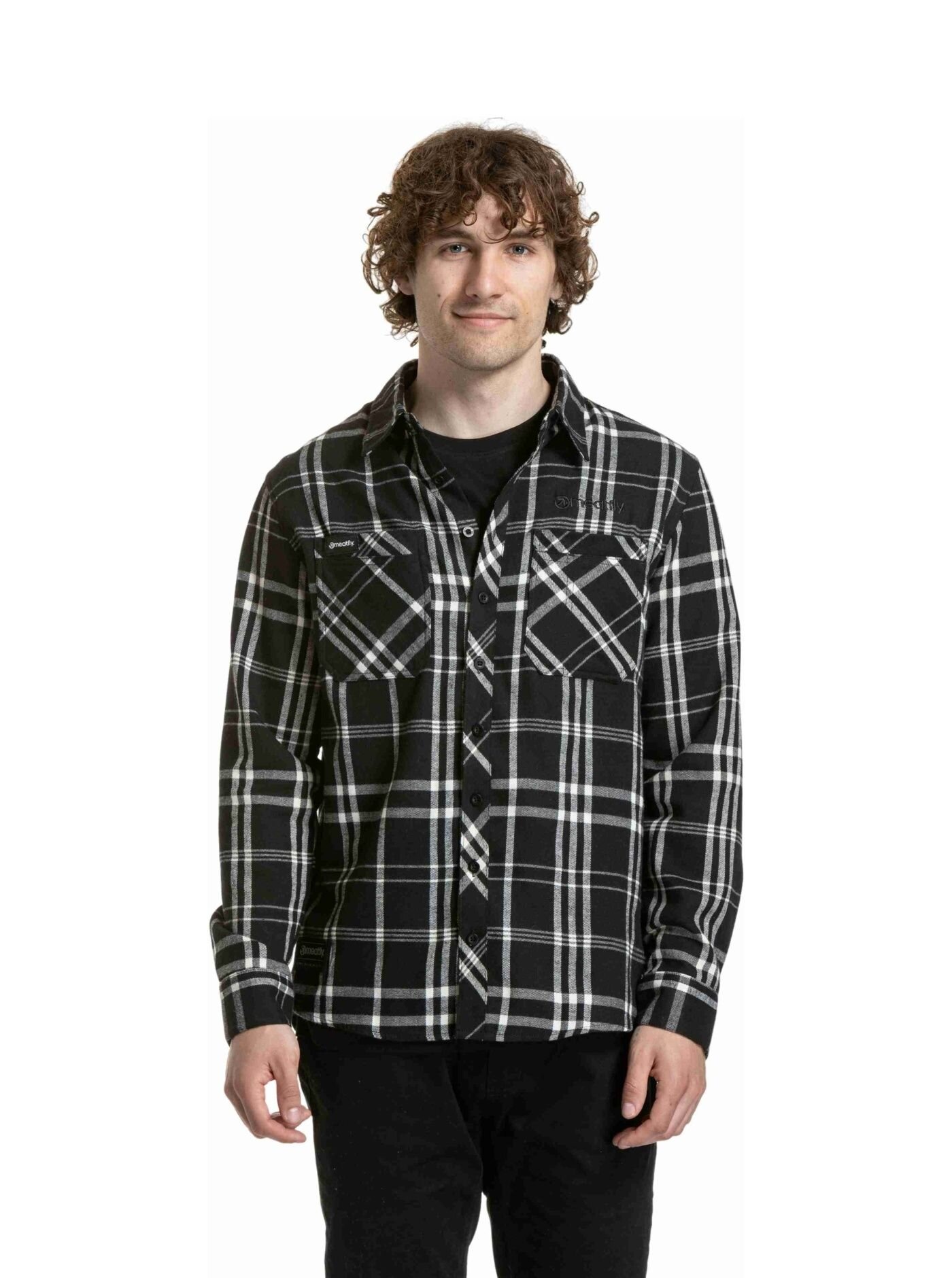 Meatfly pánská košile Kurt Black | Černá | Velikost S