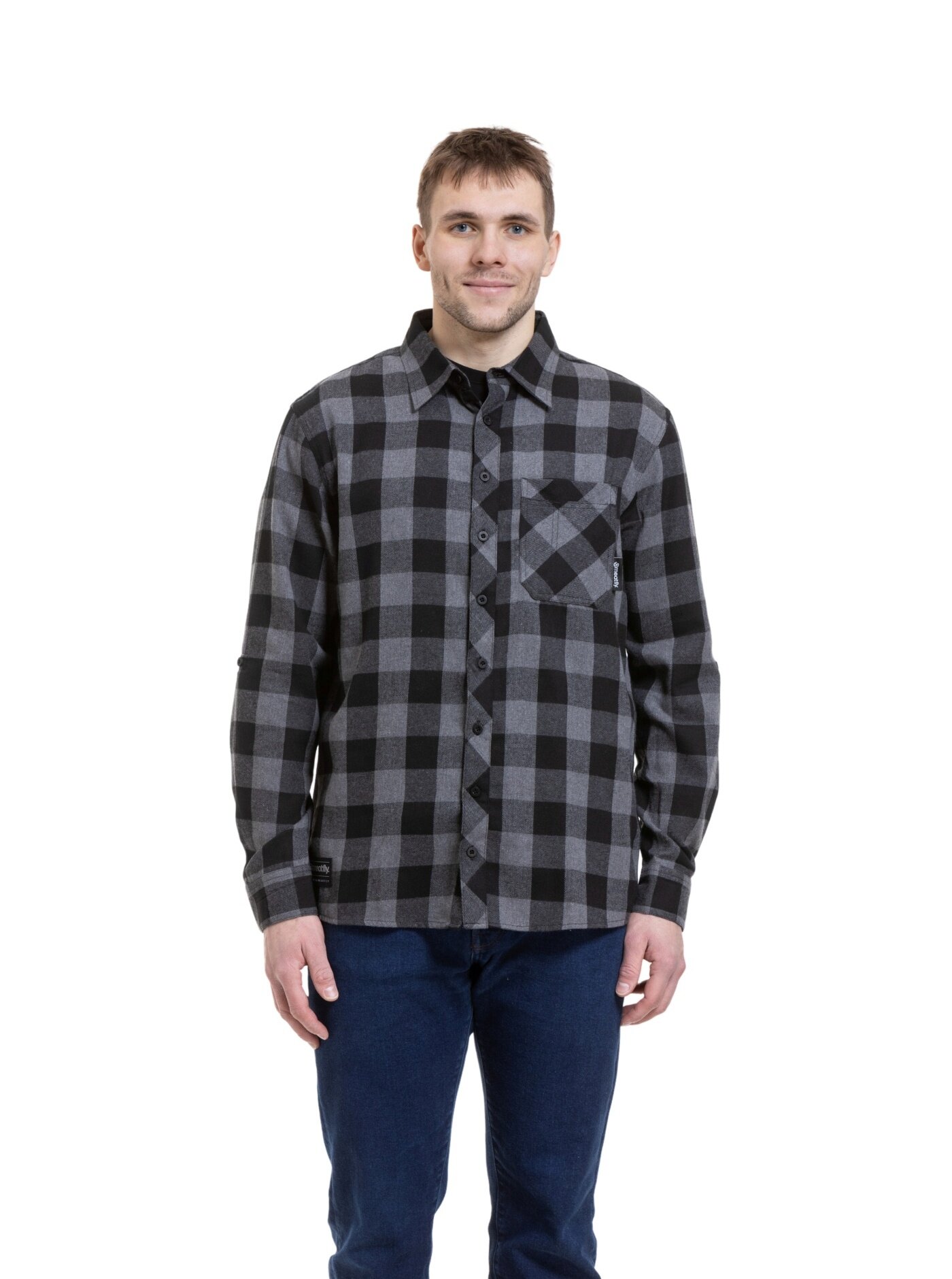 Meatfly pánská košile Kurt Black / Gray | Černá | Velikost S