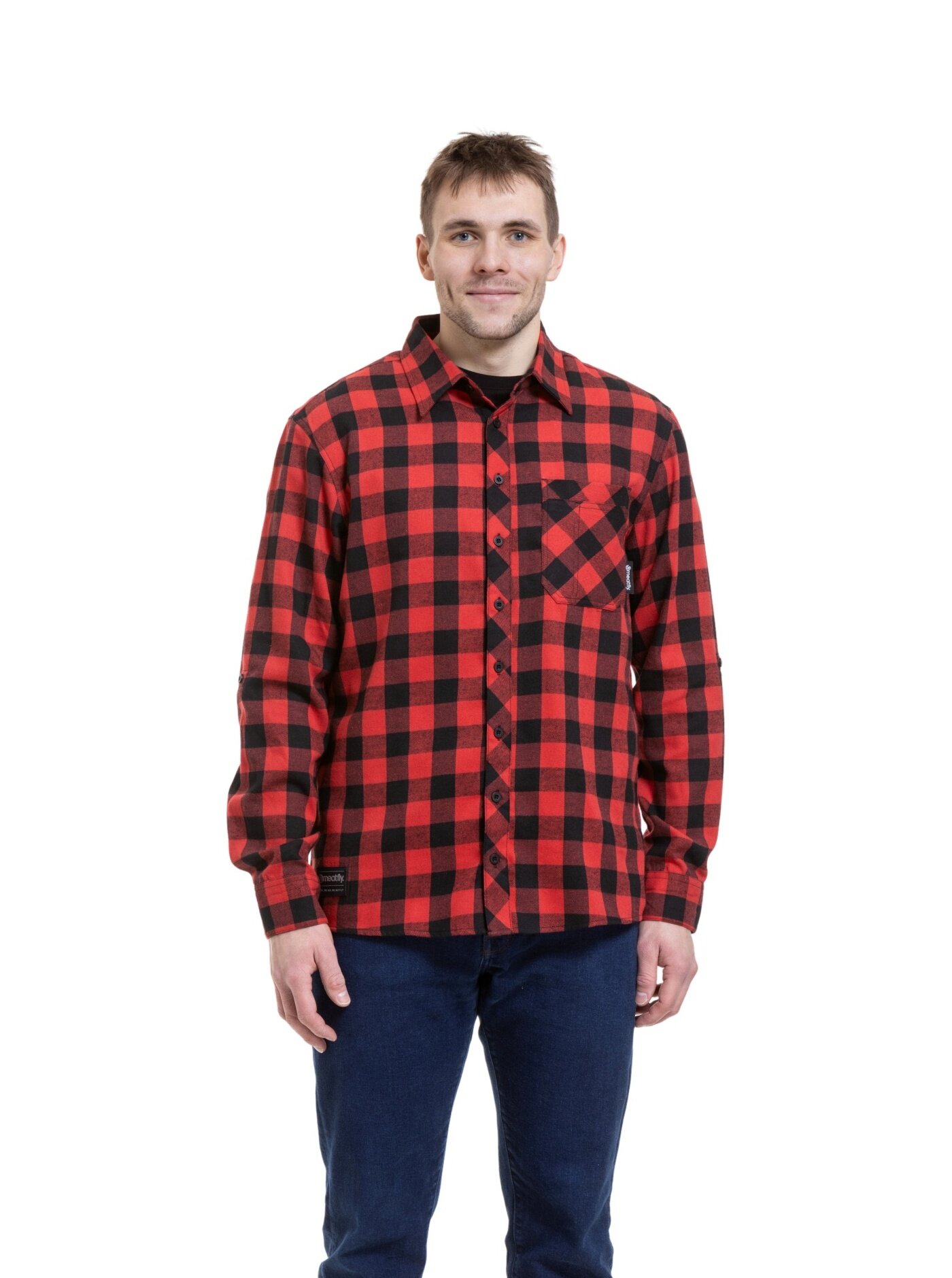 Meatfly pánská košile Kurt Black / Red | Černá | Velikost S