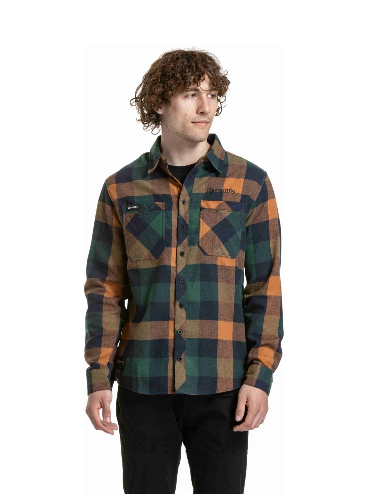 Meatfly pánská košile Kurt Violet / Red | Oranžová | Velikost S