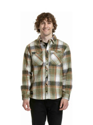 Meatfly pánská košile Woody Premium Green / Brown | Zelená | Velikost S