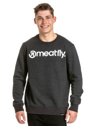 Meatfly pánská mikina MF Logo Crewneck Charcoal Heather | Šedá | Velikost XXL