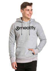 Meatfly pánská mikina MF Logo Hoodie Grey Heather | Šedá | Velikost XXL