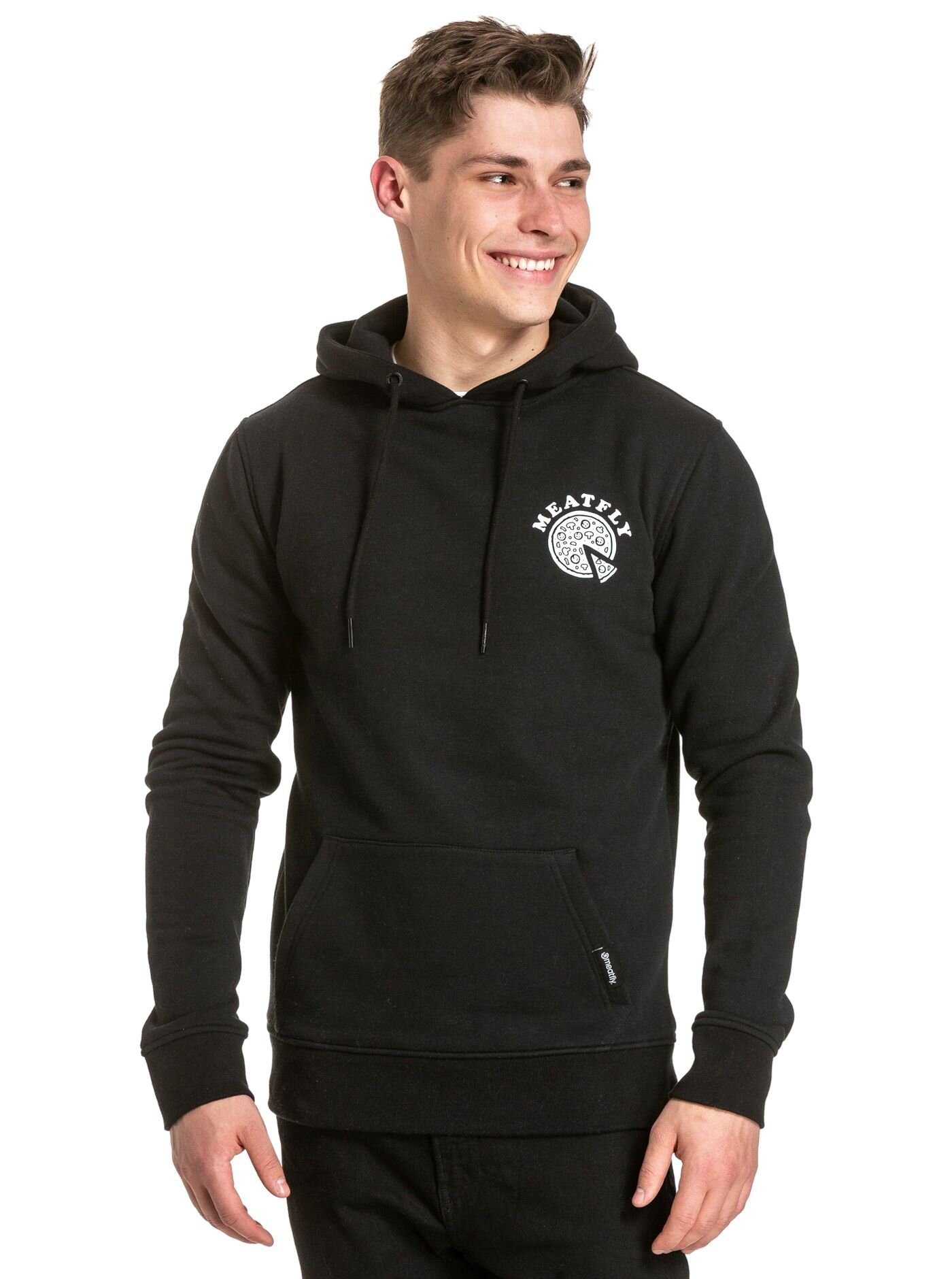 Meatfly pánská mikina Pizza Hoodie Black | Černá | Velikost XS
