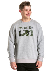Meatfly pánská mikina Podium Crewneck Grey Heather | Šedá | Velikost S