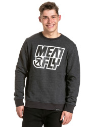 Meatfly pánská mikina Repash Crewneck Charcoal Heather | Šedá | Velikost S