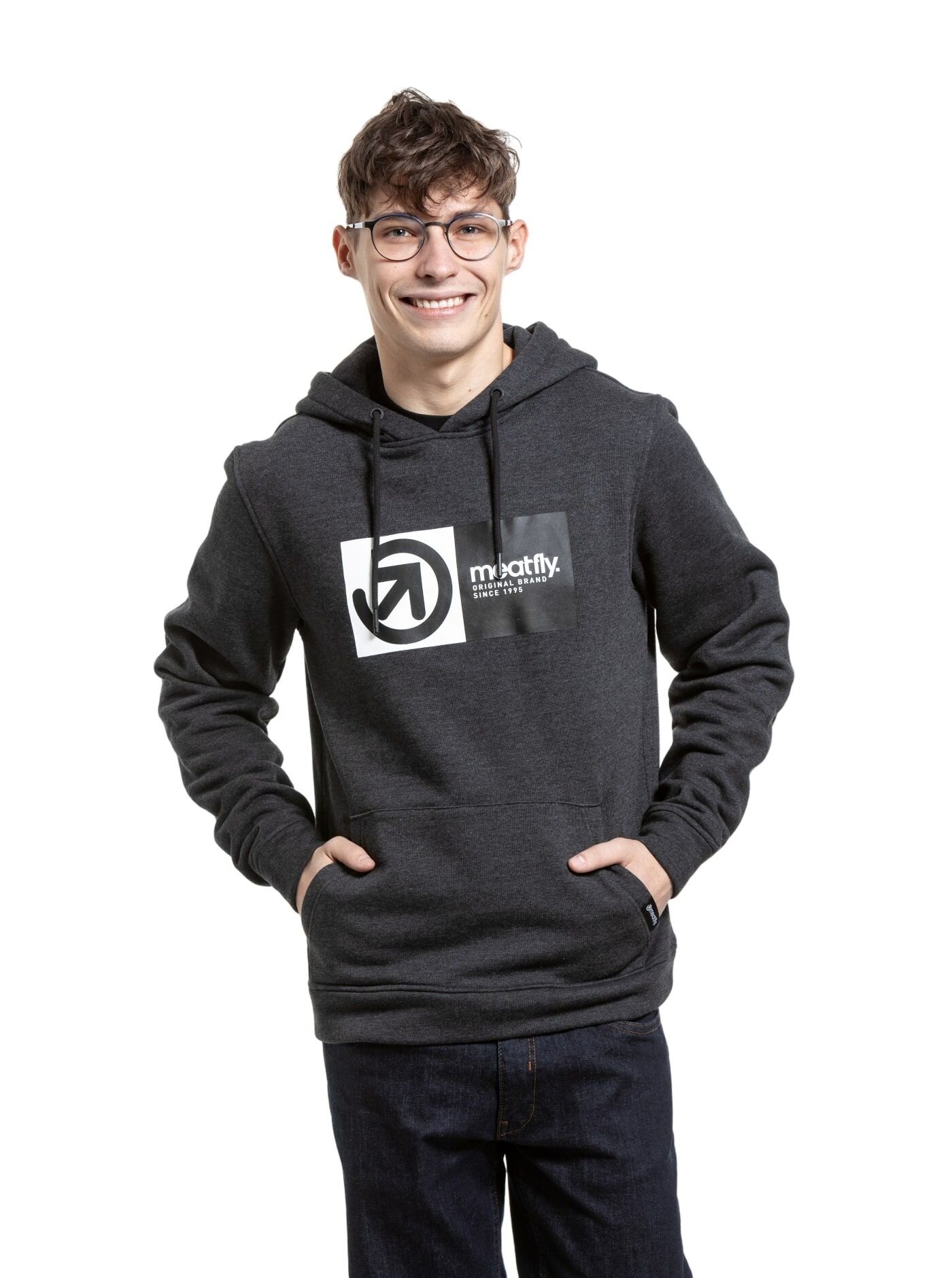 Meatfly pánská mikina Spencer Charcoal Heather | Šedá | Velikost S