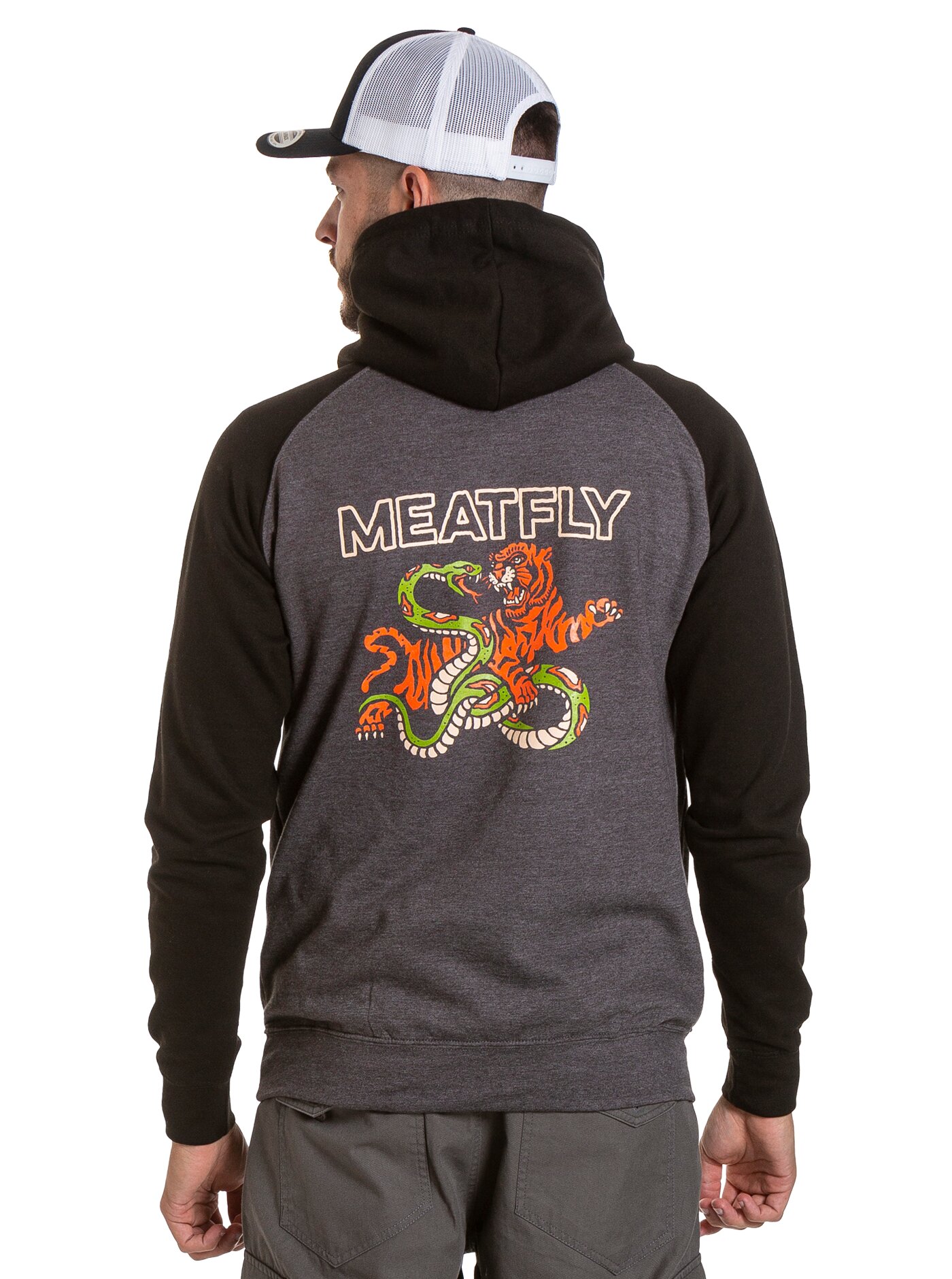 Meatfly pánská mikina Trundle Charcoal Jet Black | Černá | Velikost S
