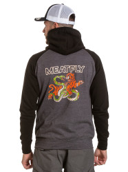 Meatfly pánská mikina Trundle Charcoal Jet Black | Černá | Velikost S