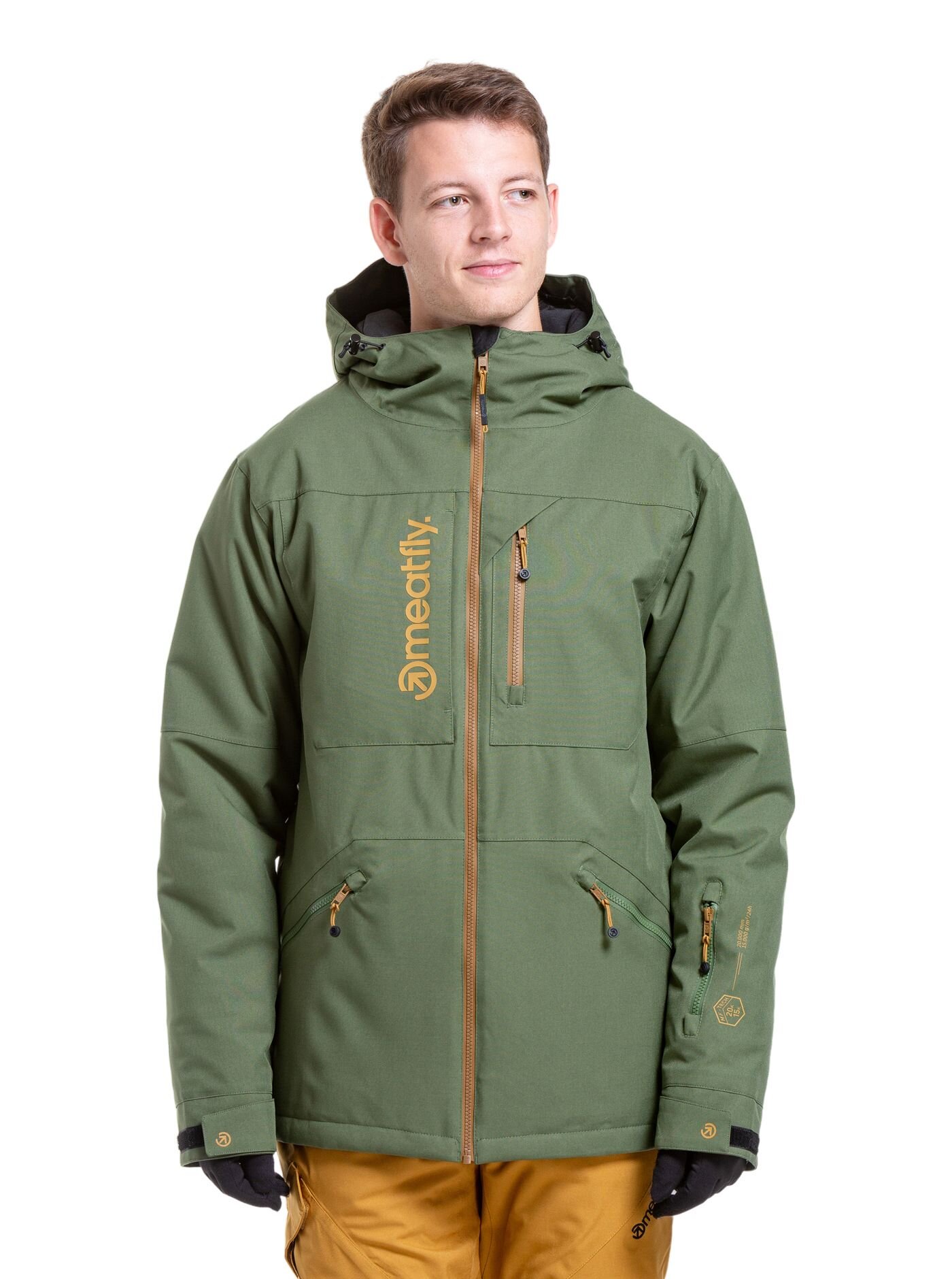 Meatfly pánská SNB & SKI bunda Helios Bronze Green | Zelená | Velikost S