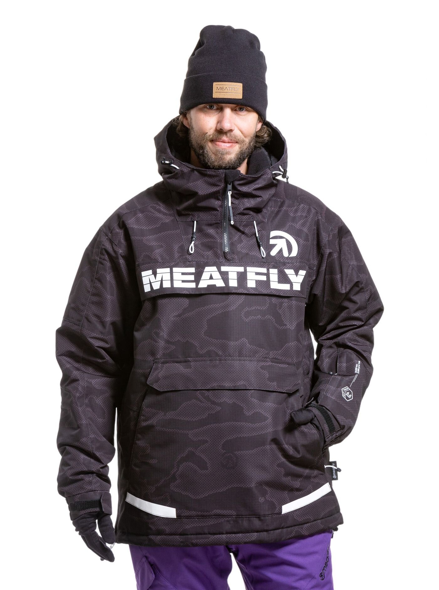 Meatfly pánská SNB & SKI bunda Zenith Morph Black | Černá | Velikost S