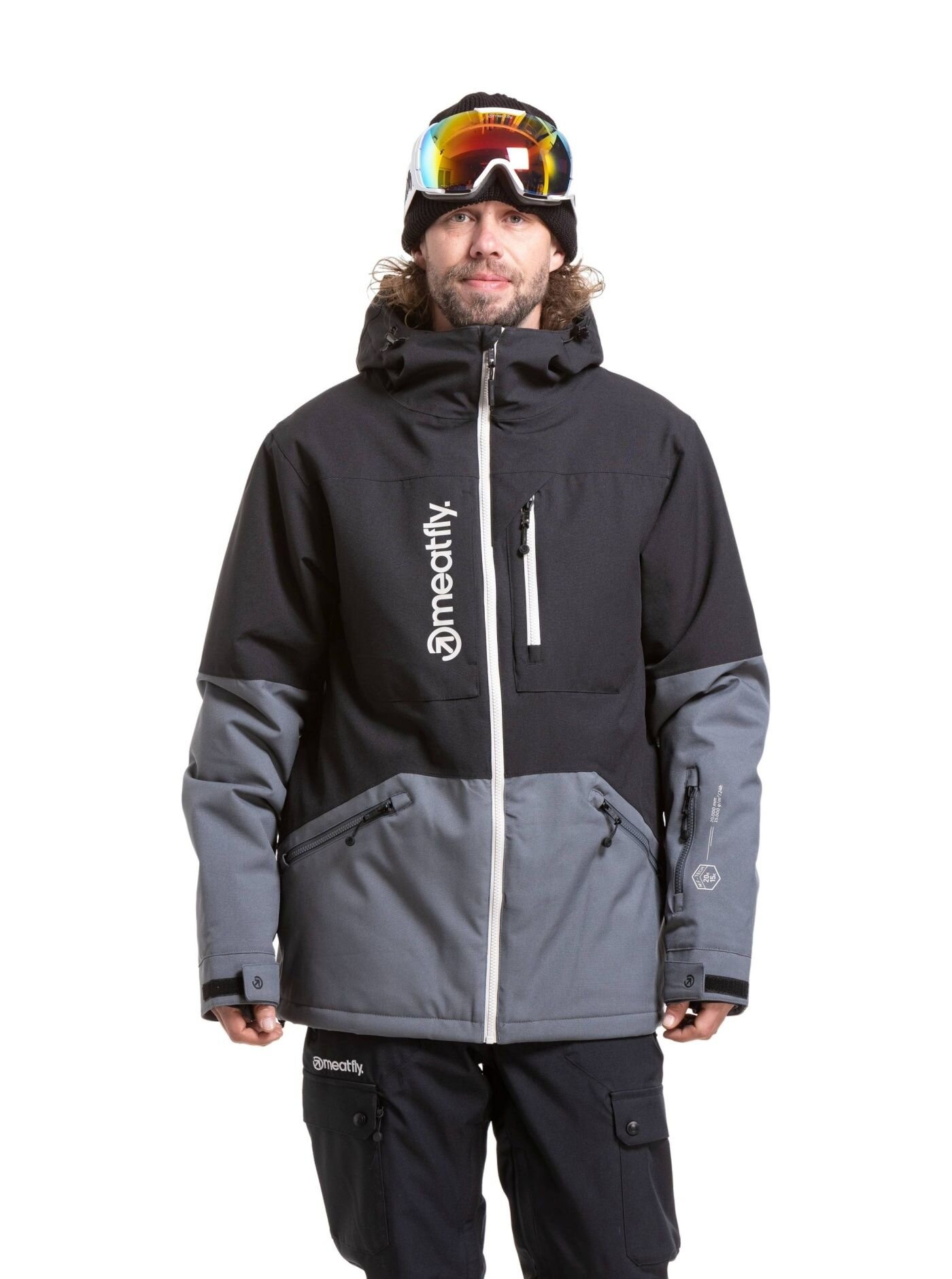Meatfly pánská SNB & SKI bunda Helios Dark Grey / Black | Černá | Velikost S