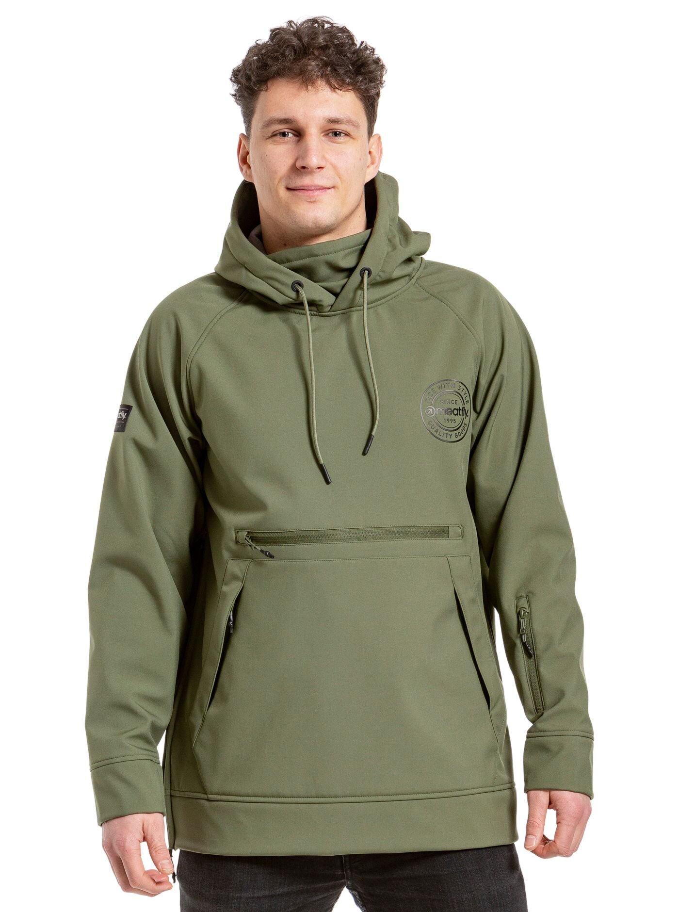 Meatfly pánská softshell bunda Jax Olive | Zelená | Velikost S