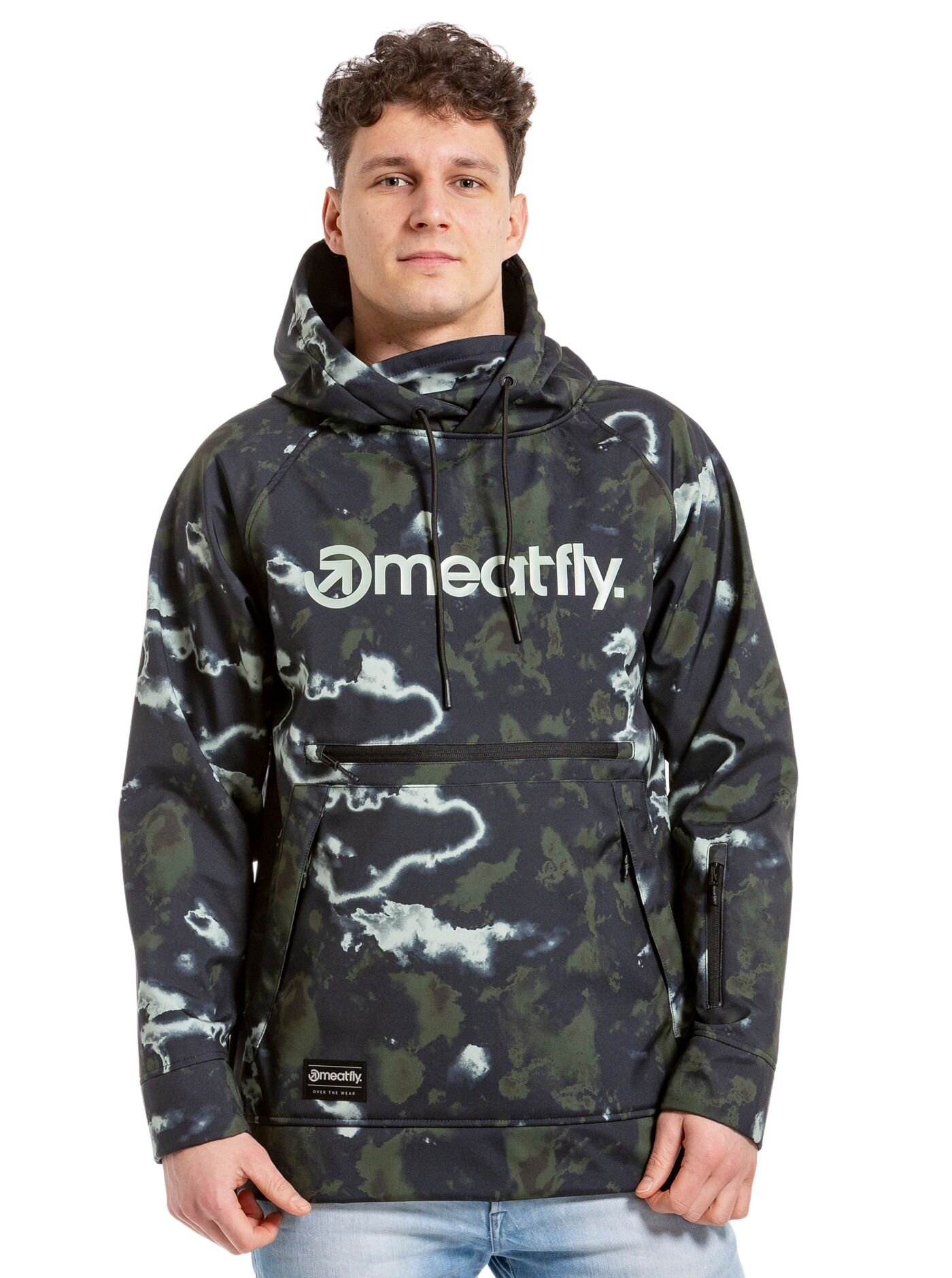 Meatfly pánská softshell bunda Jax Storm Camo Sand | Černá | Velikost S