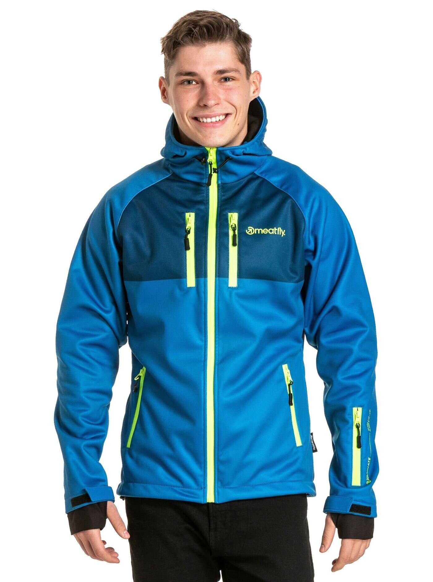 Meatfly pánská softshell bunda Rasmussen Petrol | Modrá | Velikost S