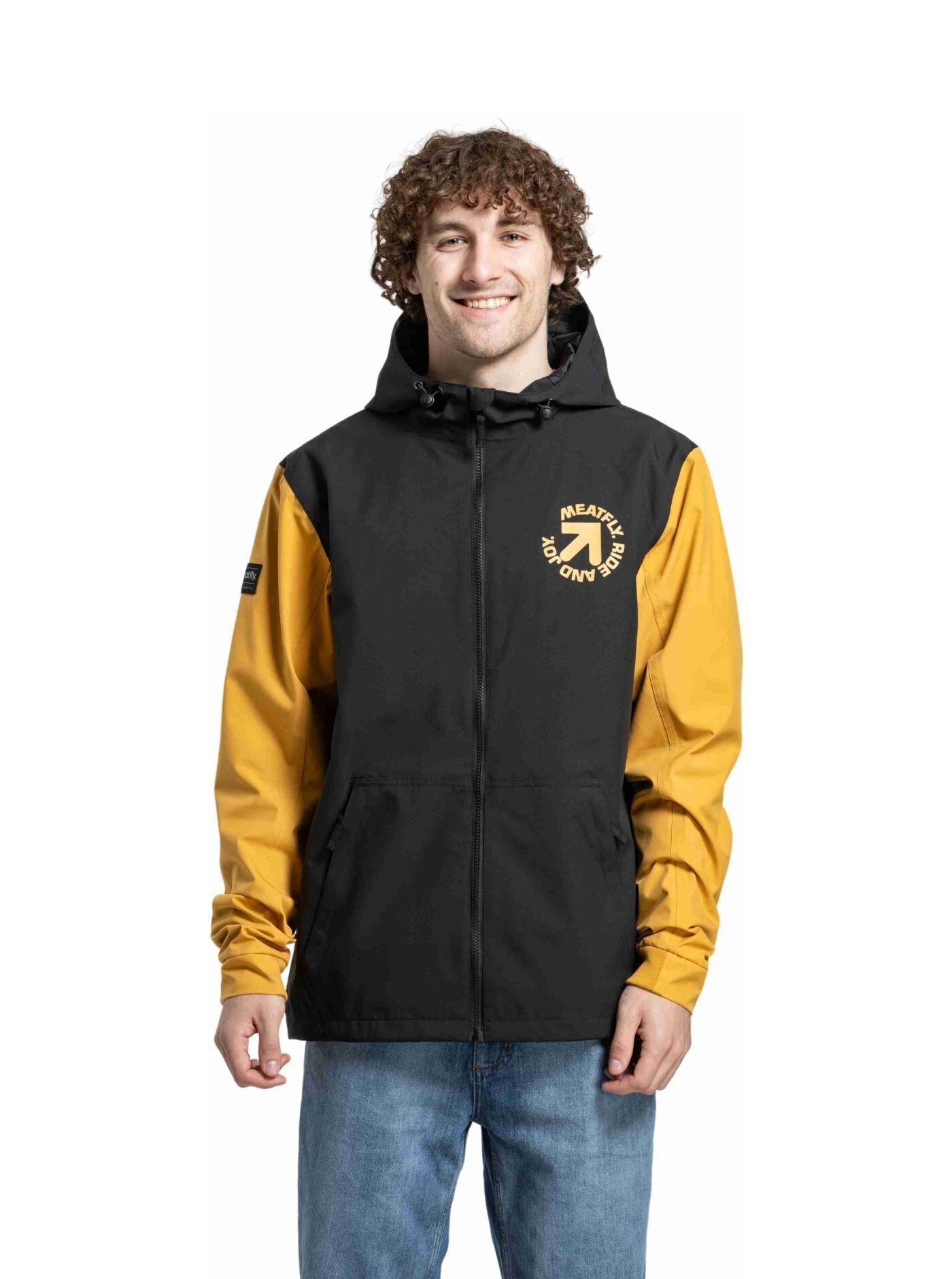 Meatfly pánská street bunda Finn Black / Camel | Černá | Velikost S