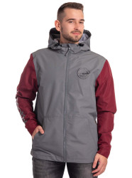 Meatfly pánská street bunda Finn Wine / Grey | Červená | Velikost S