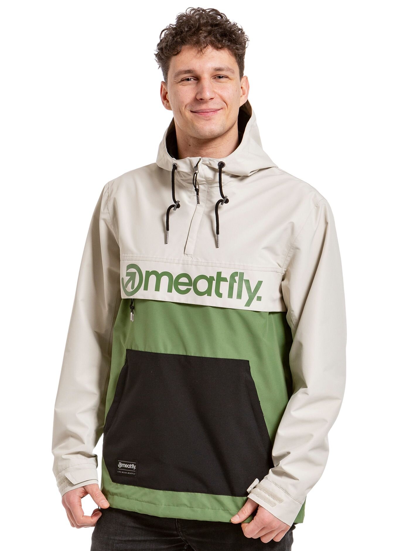 Meatfly pánská street bunda Garen Sand/Forest Green | Hnědá | Velikost S