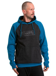 Meatfly pánská technická mikina Gravel Black Heather / Petrol | Černá | Velikost S