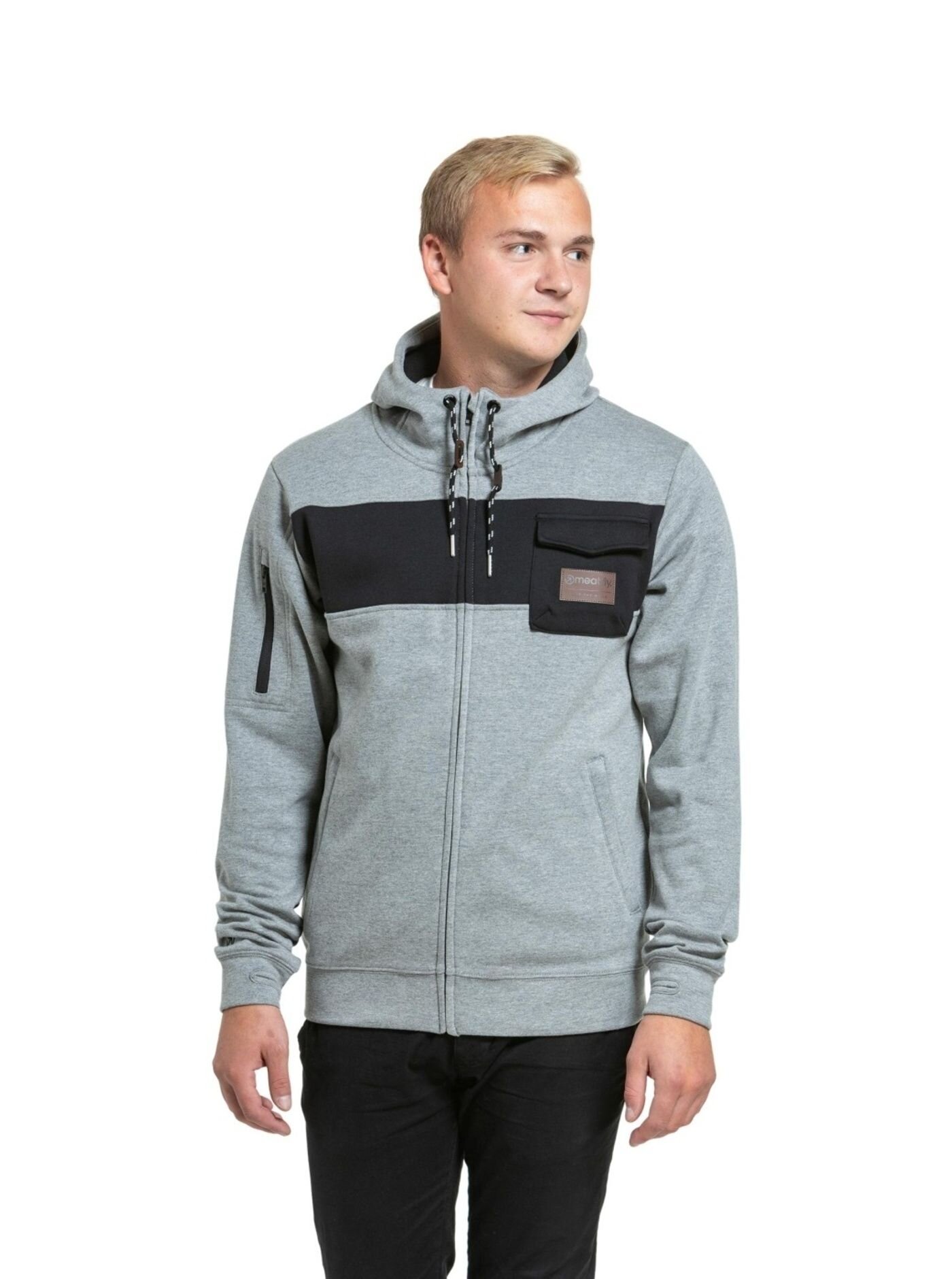 Meatfly pánská technická mikina Josh Grey Heather | Šedá | Velikost S