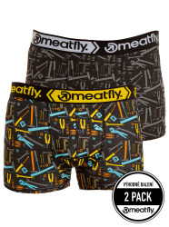 Meatfly pánské boxerky Balboa Boxershorts Double Pack Tools | Černá | Velikost S